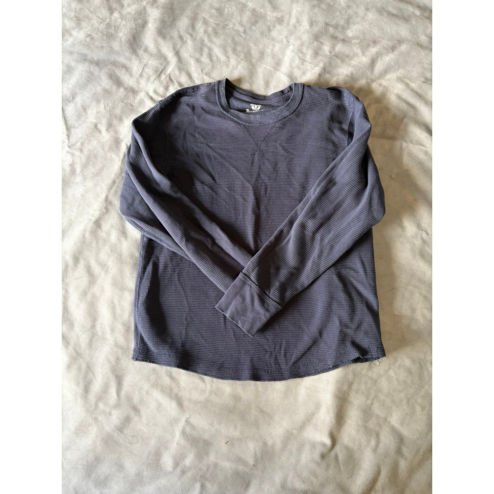 Roebuck & Co Mens XL Waffle Knit Thermal Long Sleeve Shirt Charcoal Gray